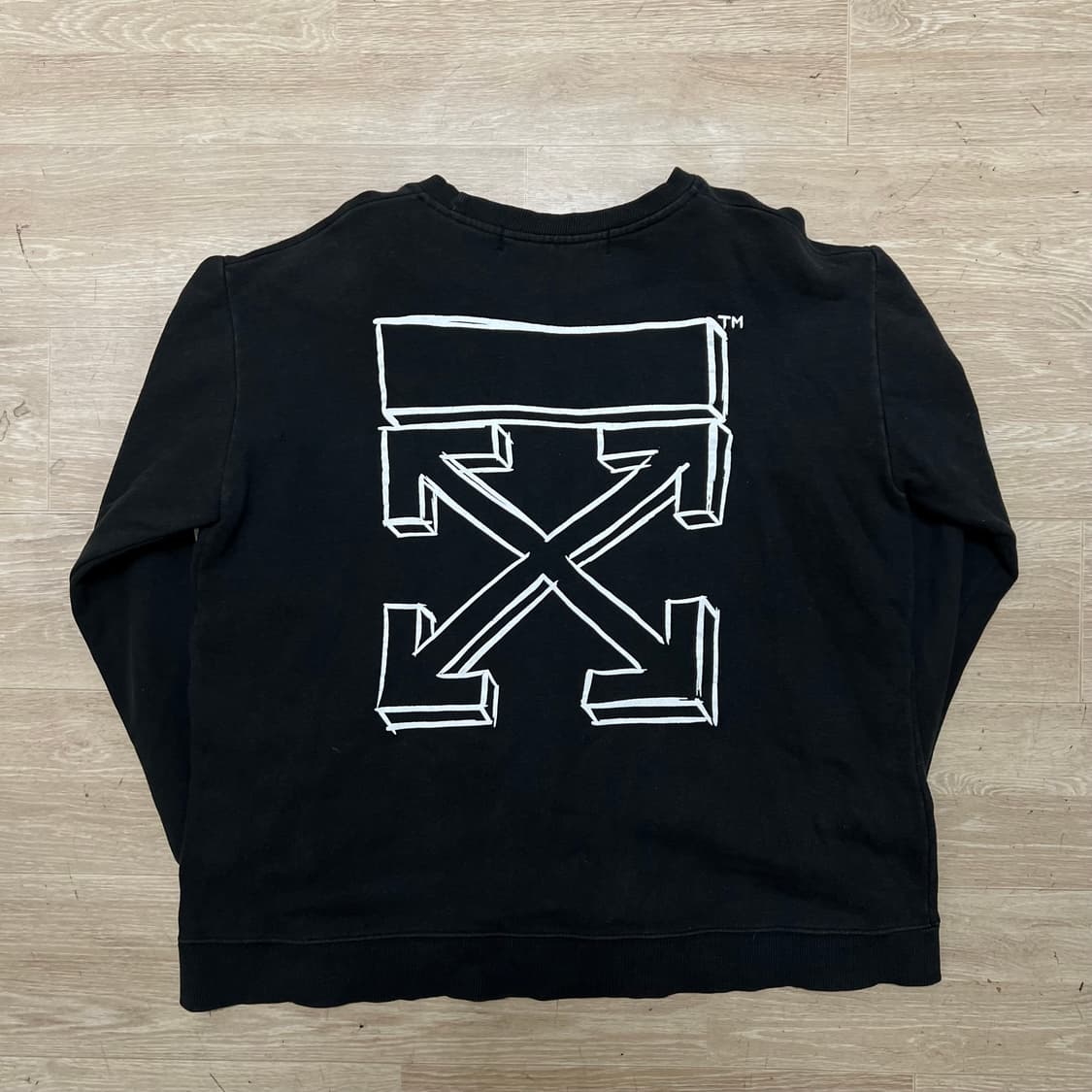 오프화이트 시그니처 디아그 애로우 패턴 프린팅 맨투맨 [블랙] L/100 상품이미지5