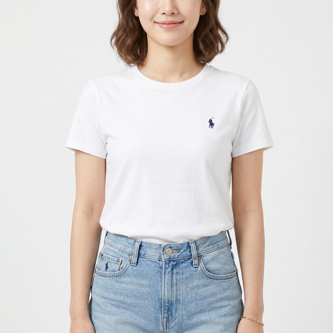 [정품] 폴로 랄프 로렌 여성 화이트 포니 반팔 티셔츠 (실측 S~M) 상품이미지1