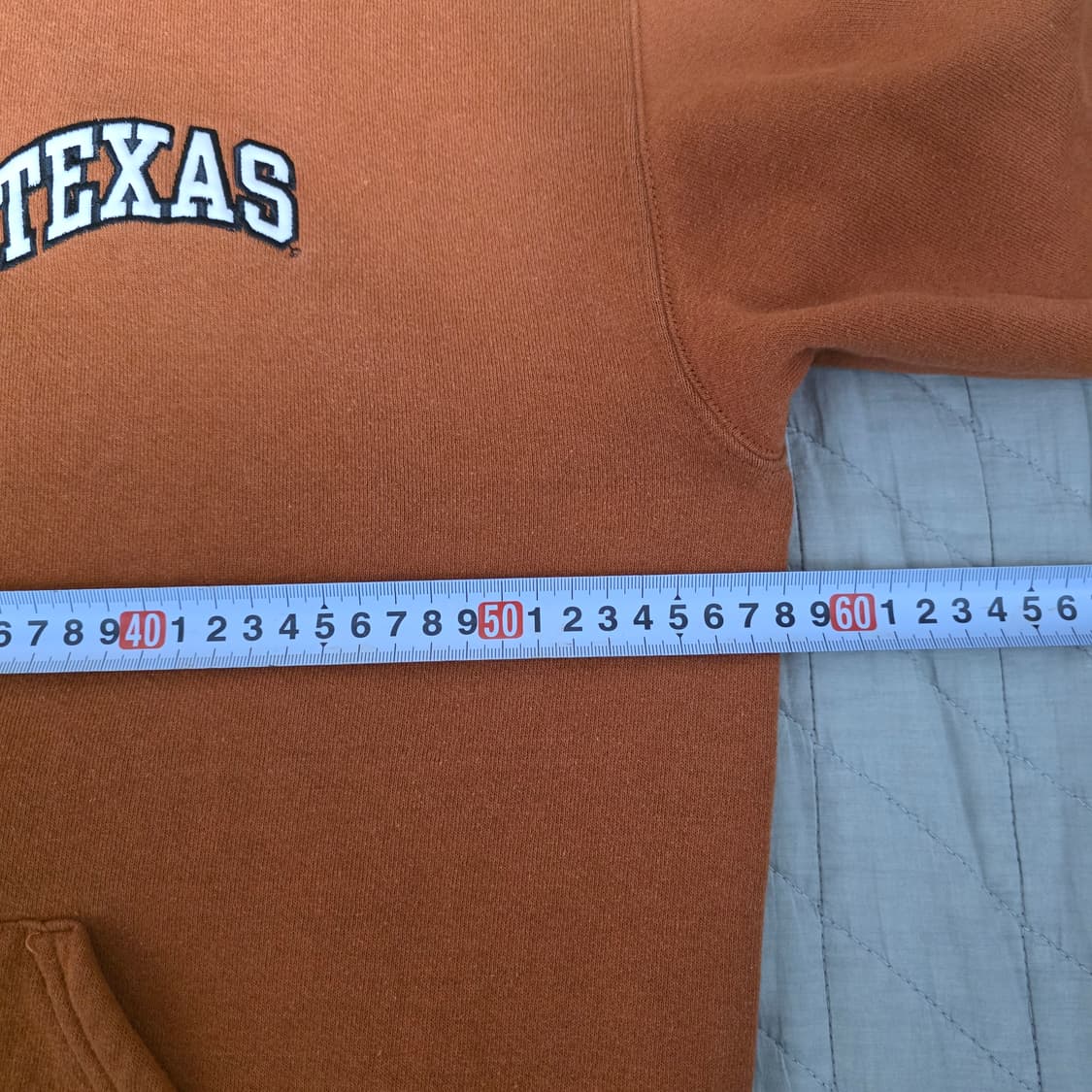 [L] 90s 러셀 애슬레틱 텍사스 후드집업 오렌지 페인팅 상품이미지8