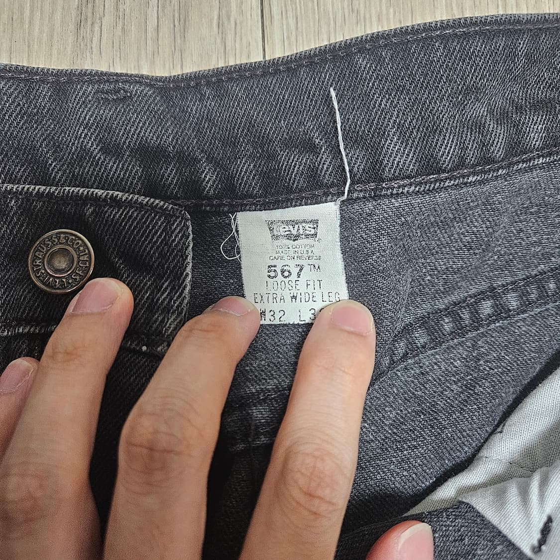 90s 리바이스 567 흑청 레드탭 상품이미지3