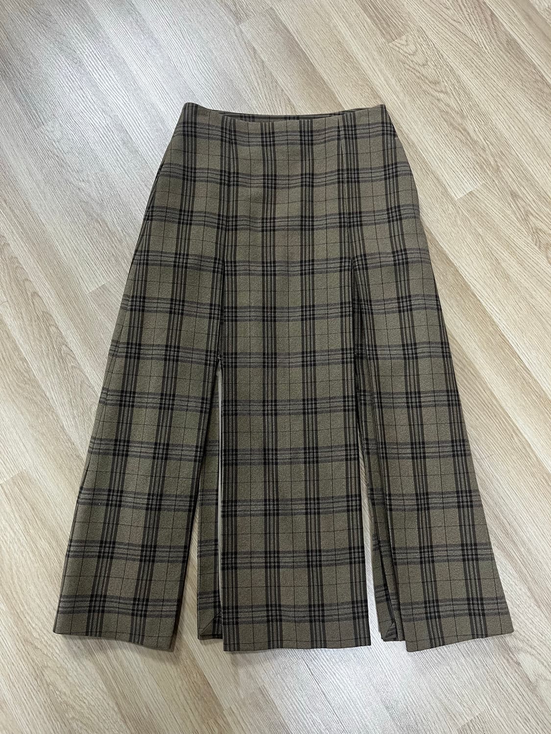 Auralee 체크 슬릿 울스커트 상품이미지2