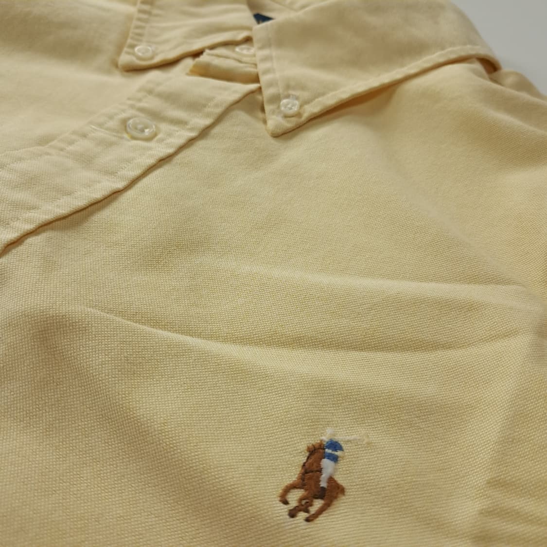 CK182 2XL 폴로 옥스포드 옐로우 반팔 셔츠 남방 상품이미지4