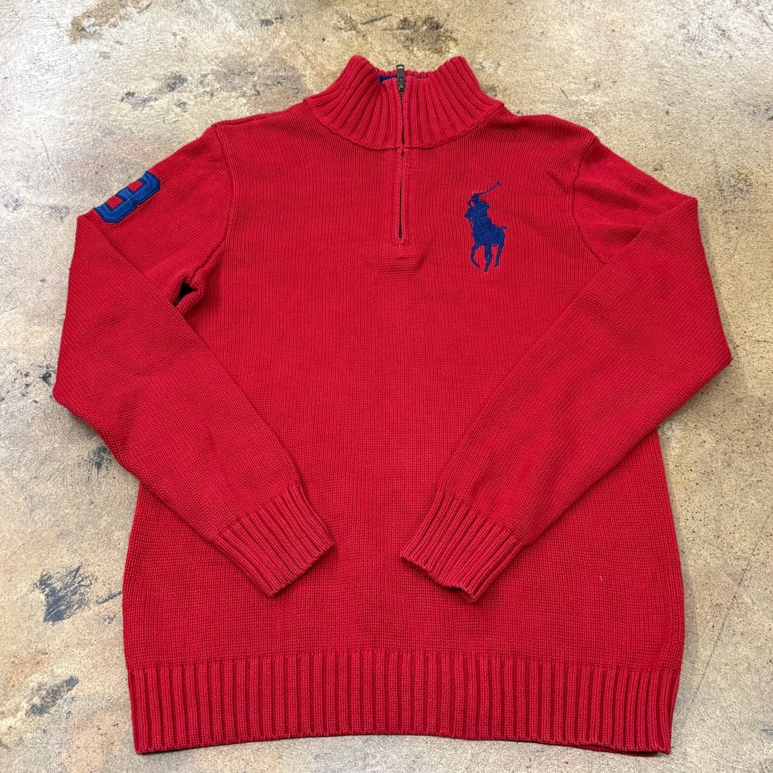 [정품/XL] 폴로 랄프로렌 레드 하프넥 니트 b17 상품이미지2