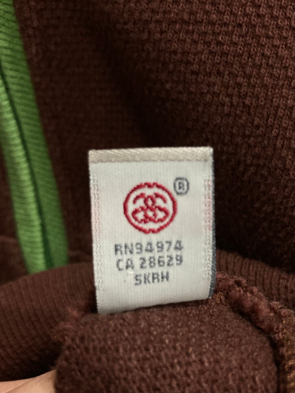 00s stussy 스투시 아치로고 브라운 후드 집업 상품이미지4