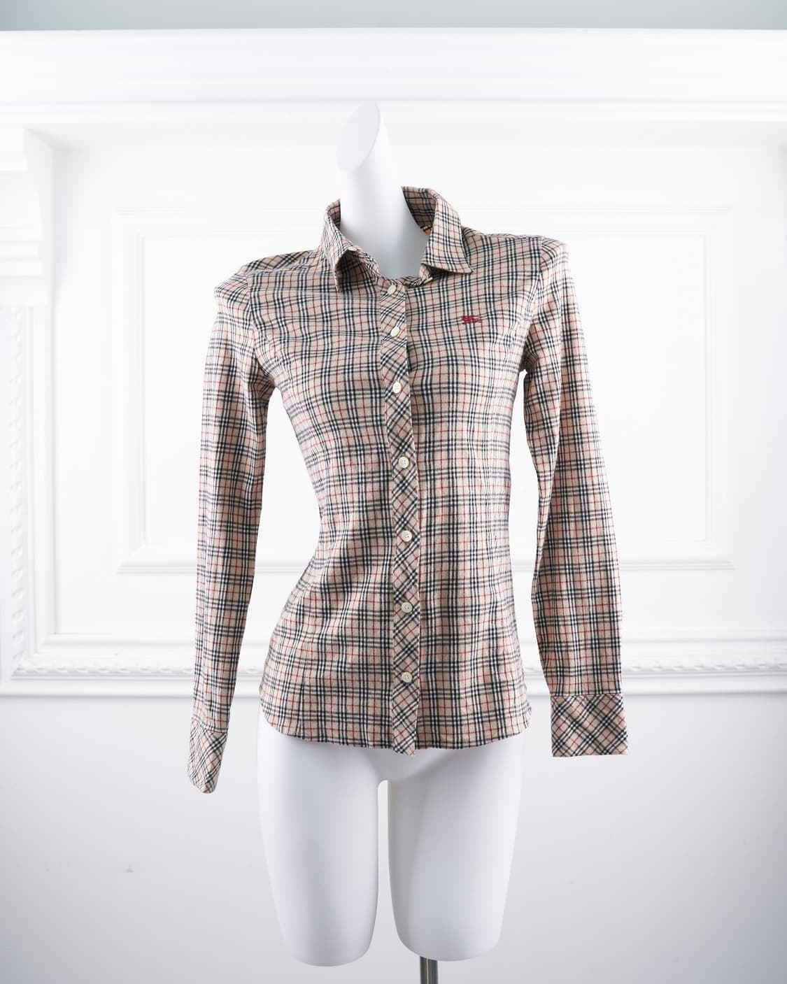 Burberry 블루라벨 레드 로고 노바체크 셔츠 상품이미지1