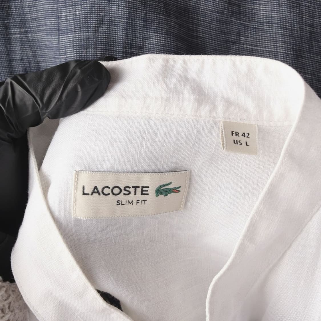 라코스테 3단 컬러블록 린넨 헨리넥 셔츠 L 상품이미지5