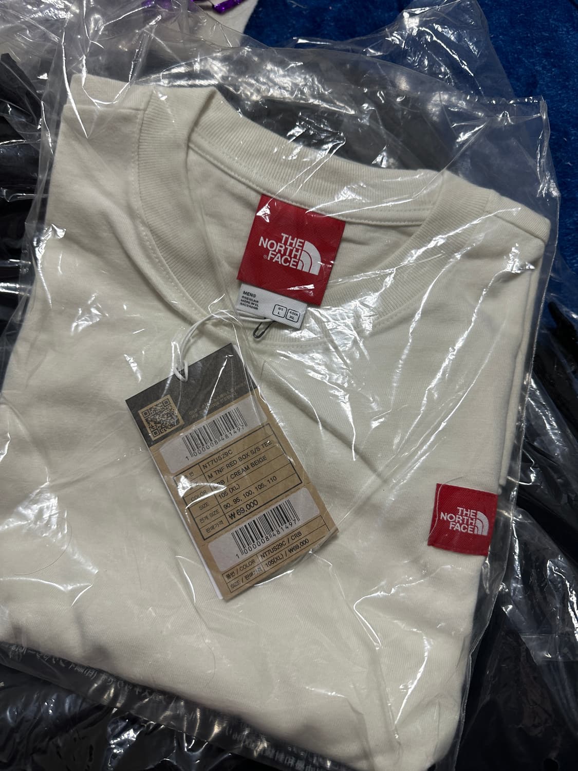 노스페이스 크림색 반팔티 xl 사이즈 새상품 상품이미지4