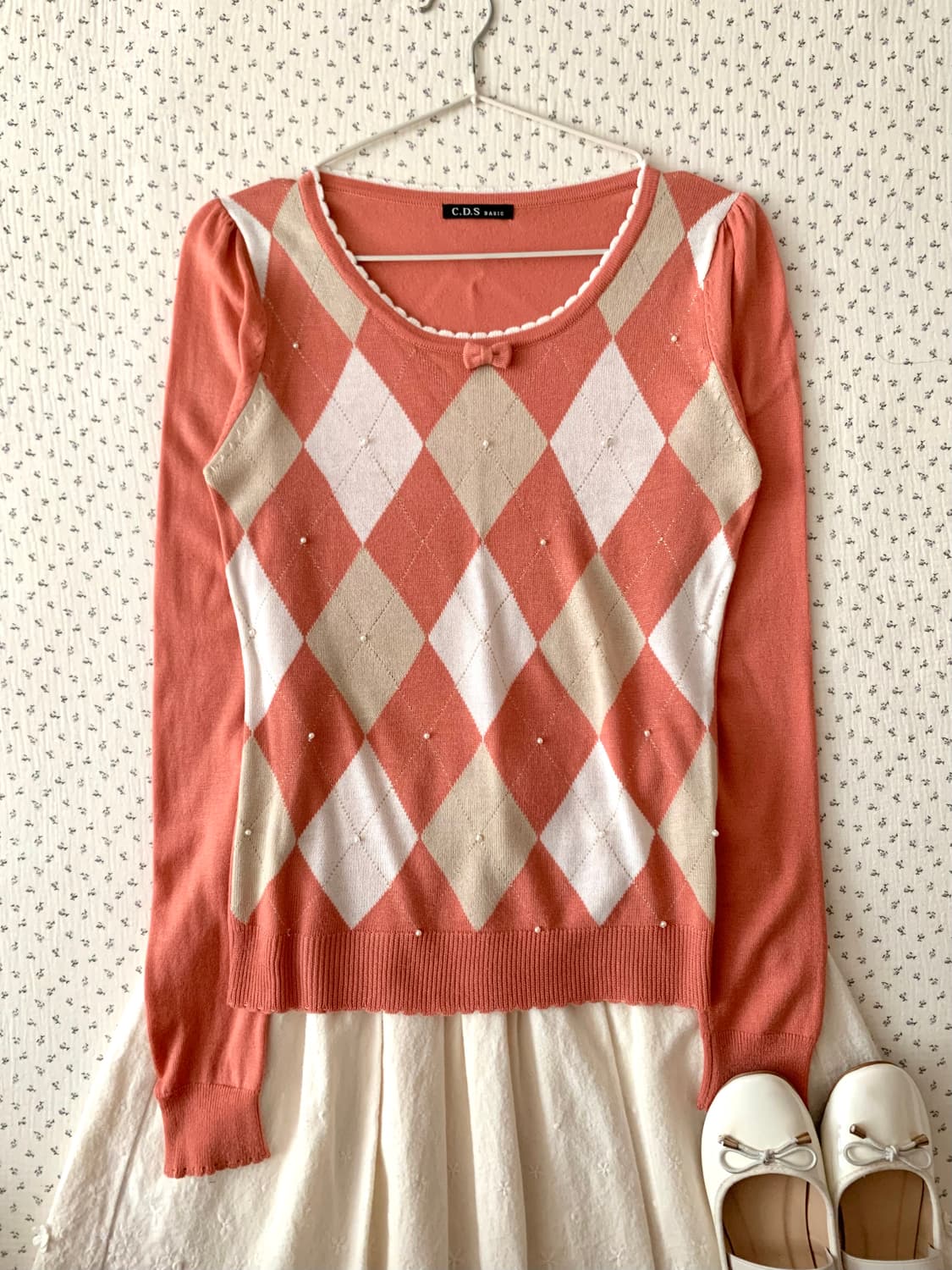 C.D.S 핑크 아가일 로걀탑 상품이미지6