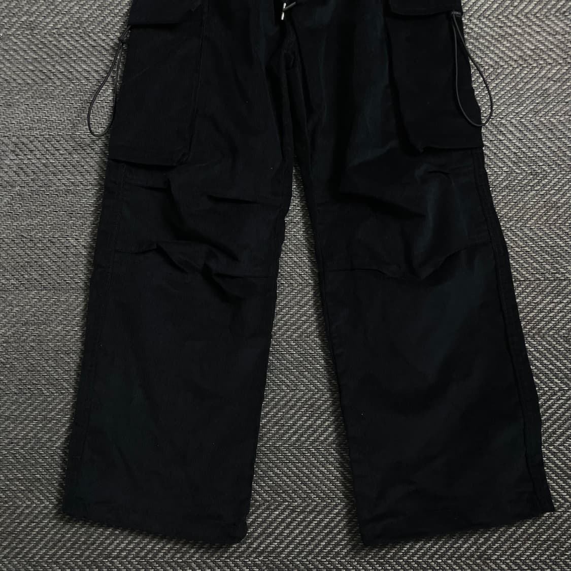 빈티지 코듀로이 블랙 스트링 카고 퍼티그 팬츠o 4040 상품이미지2