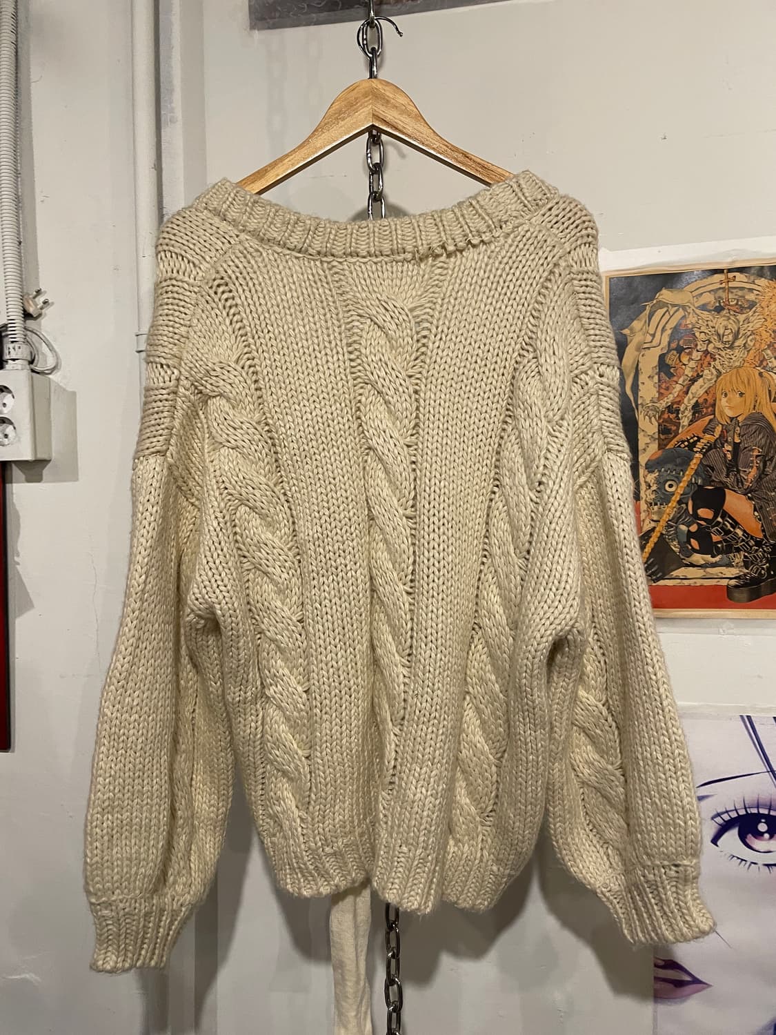 스트랩 버클 디테일 니트 오버핏 가디건 모리 러블리 상품이미지4