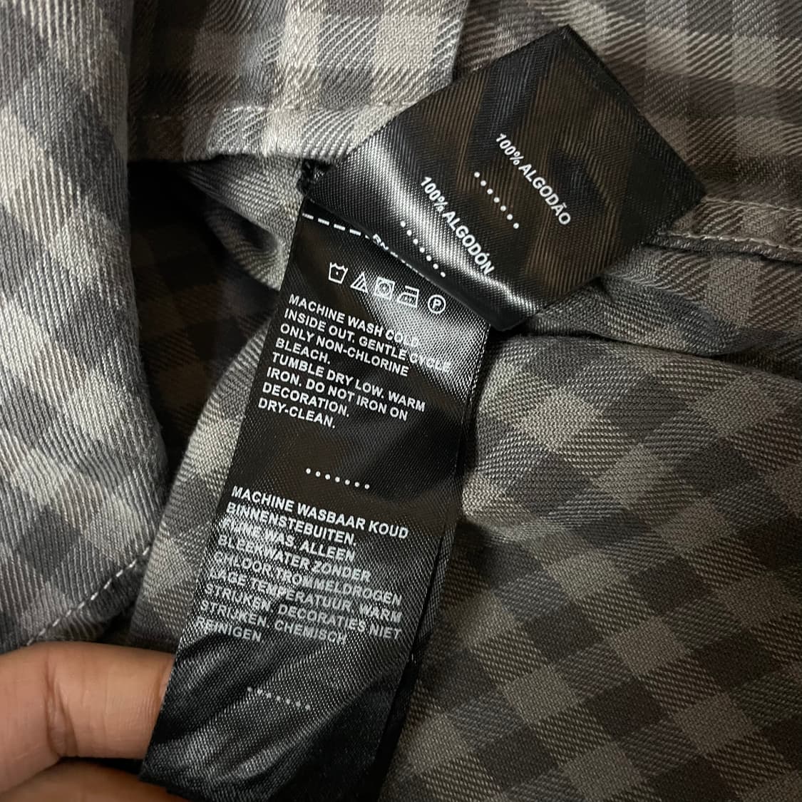 할리데이비슨 그레이 투포켓 체크 자수 와펜 반팔 셔츠 2XL 상품이미지5