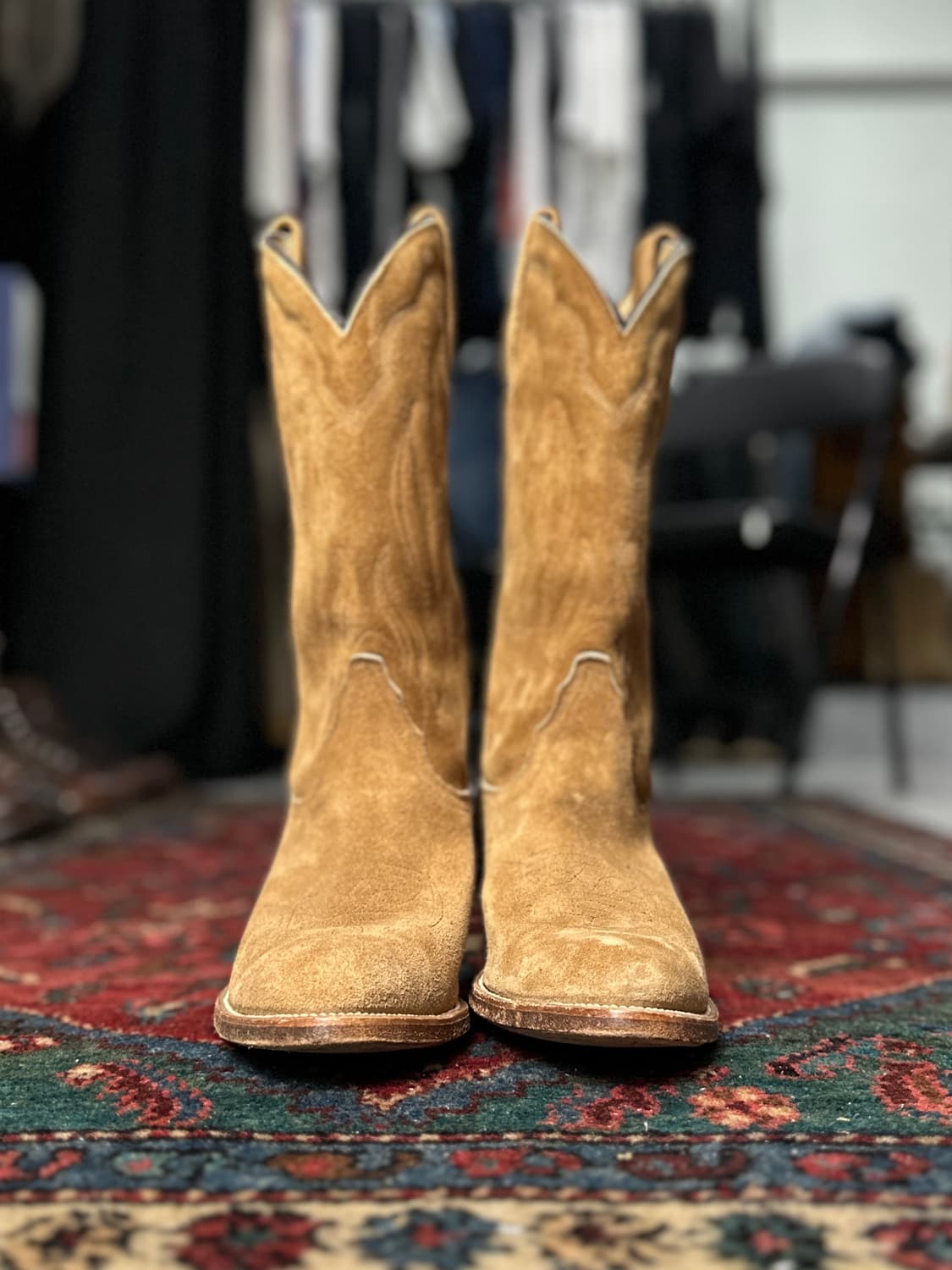 90s USA Made FRYE 러프아웃 스웨이드 카우보이 웨스턴 부츠 상품이미지6