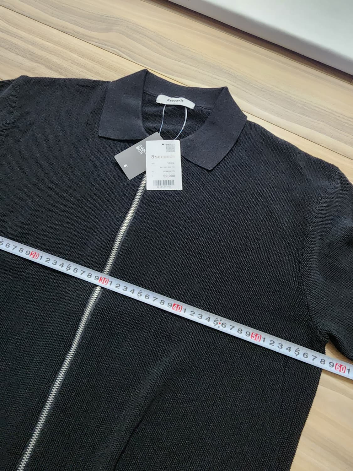 에잇세컨즈카라넥집업가디건블랙L 상품이미지6