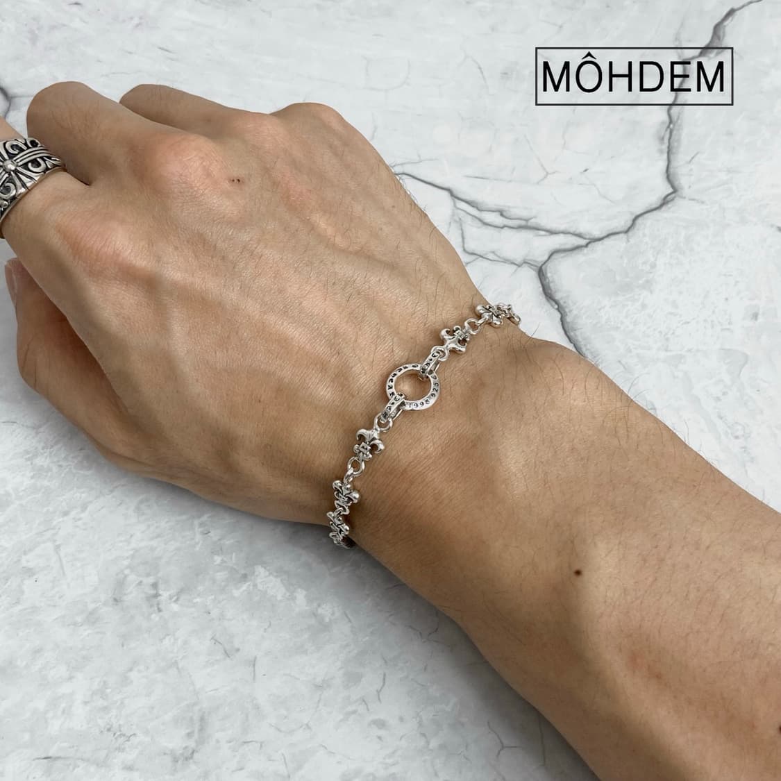 (Unise) 크로스6 실버 체인팔찌 상품이미지2