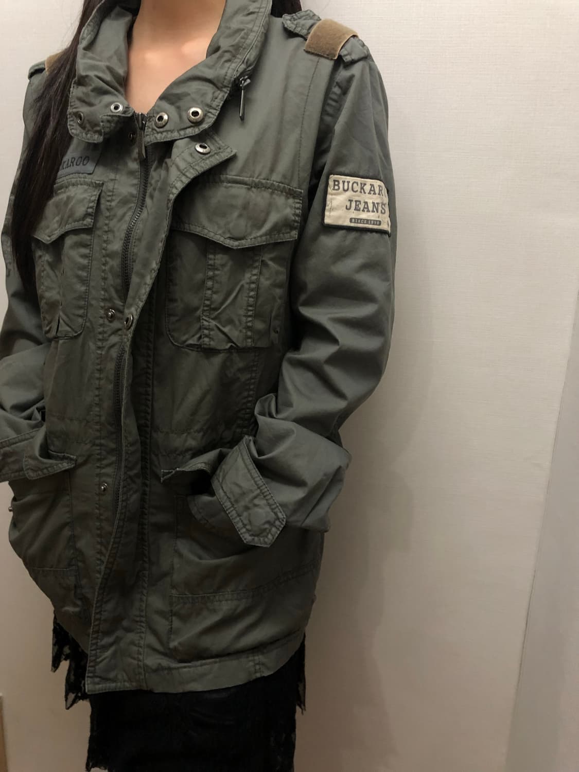 빈티지 버커루 카키 펑크 자켓 상품이미지5