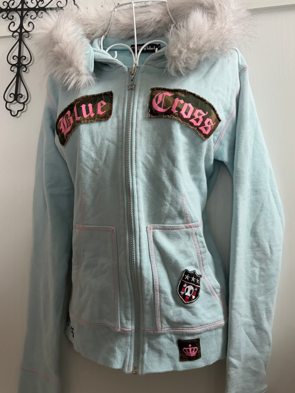 • Fur Hood Sky Blue Hood Zip-Up 상품이미지6
