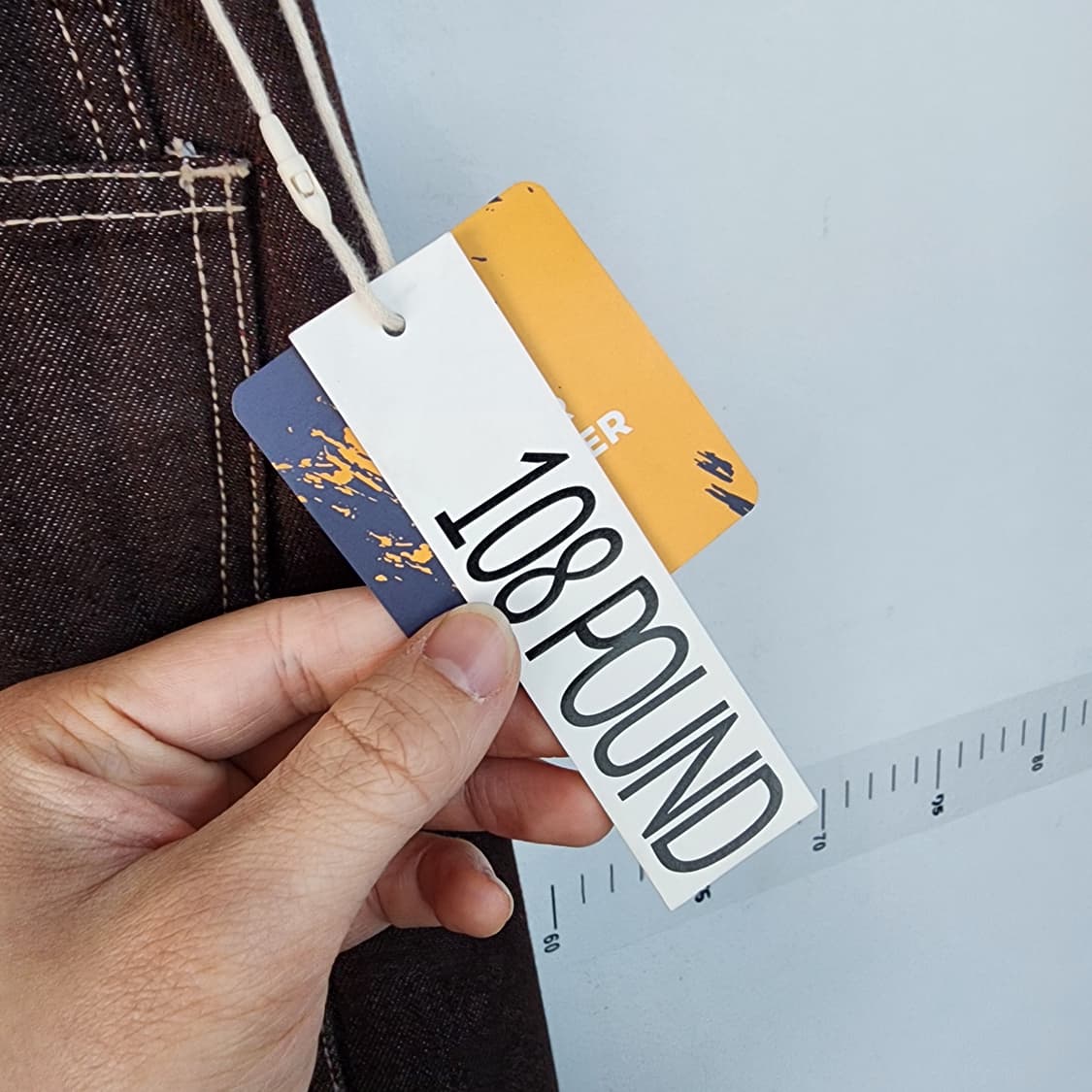 108 POUND 브라운 와이드 데님 팬츠 상품이미지5