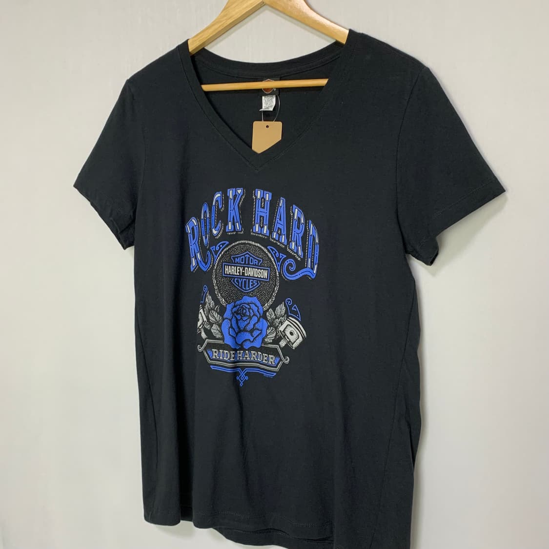 할리데이비슨 빈티지 펑크 프린팅 반팔 티셔츠 브이넥 남녀공용 L 상품이미지2