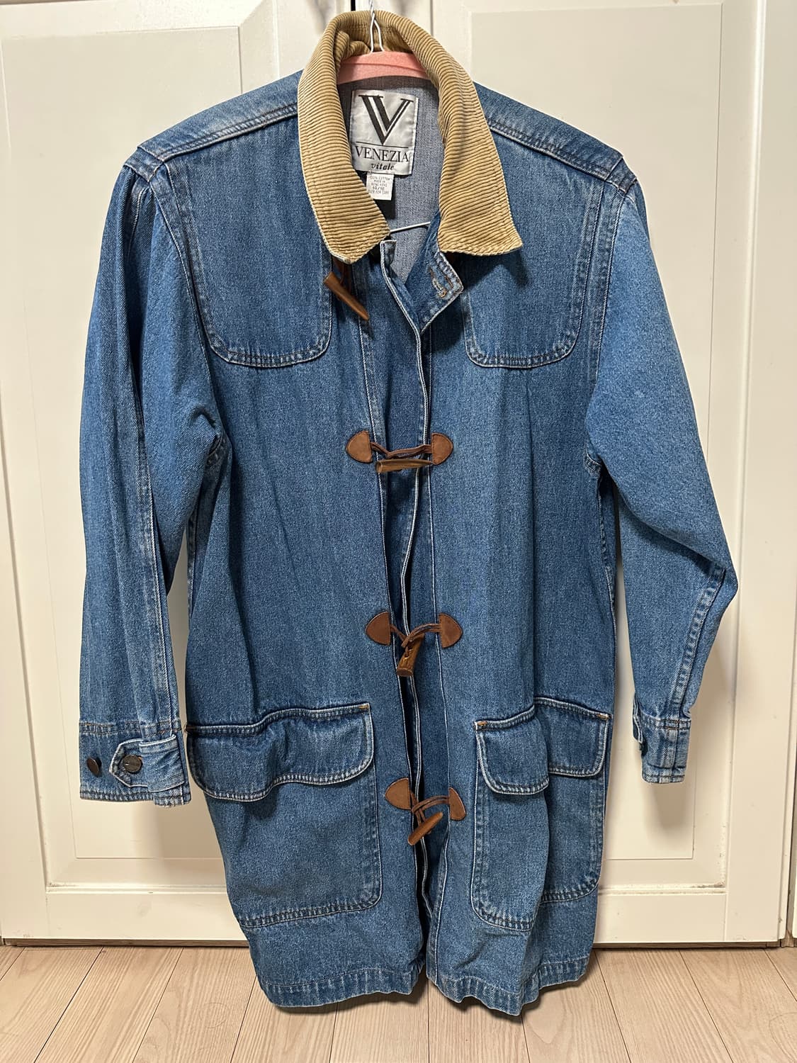 빈티지 더플 떡볶이 데님 코트 상품이미지1