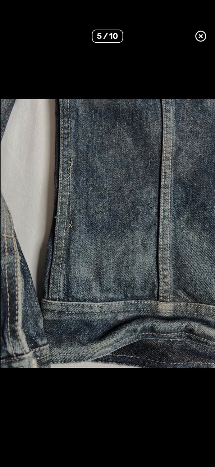 Shellac crashed and damaged denim jacket 상품이미지5