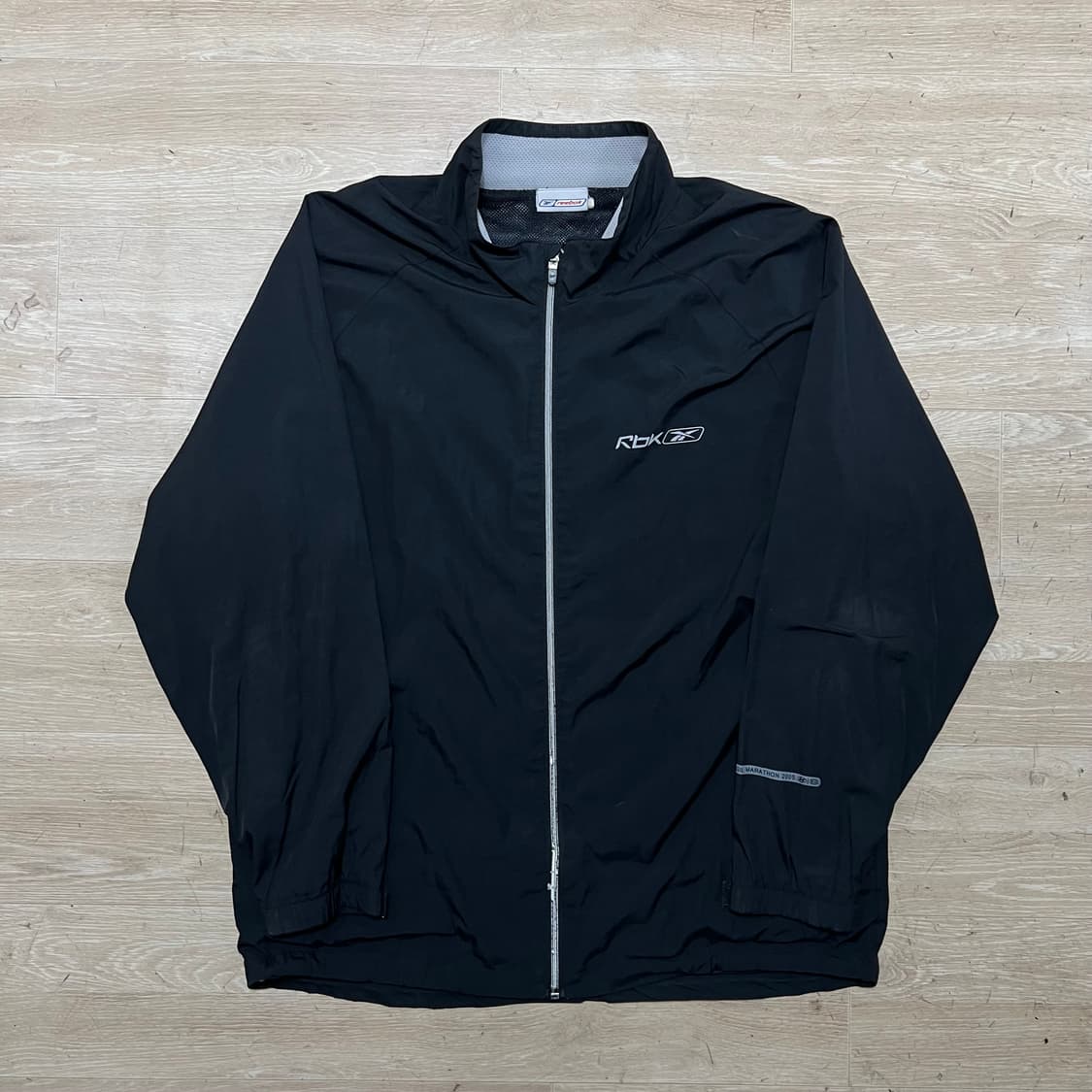리복 올드스쿨 통일 마라톤 바람막이 집업자켓 [블랙] L/100 상품이미지1