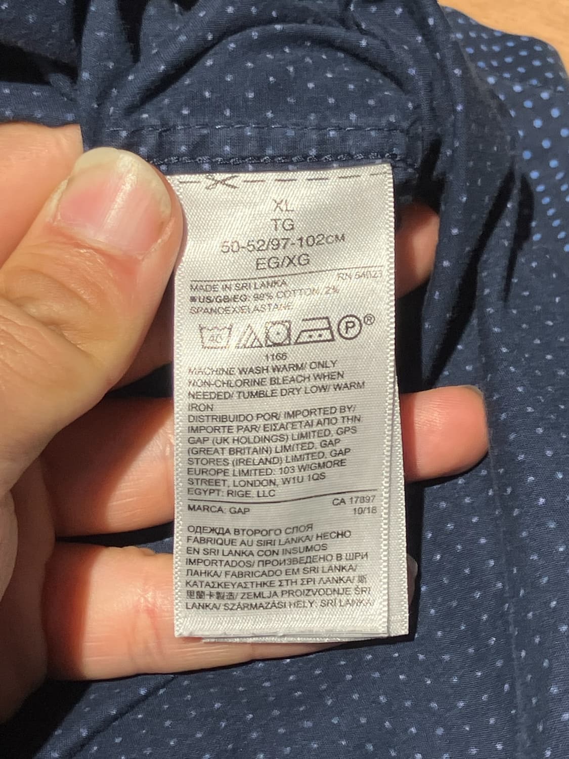 GAP 도트 패턴 반팔 셔츠 XL 상품이미지8