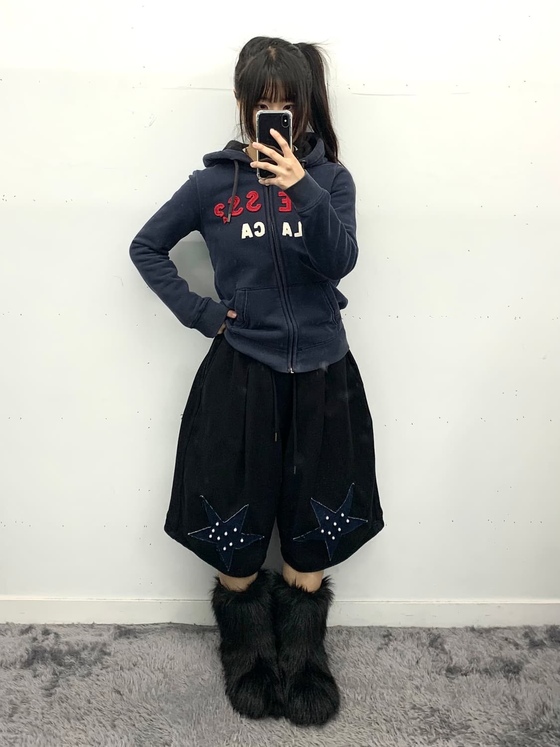 Y2k 게스 스펠 후드 집업 상품이미지2