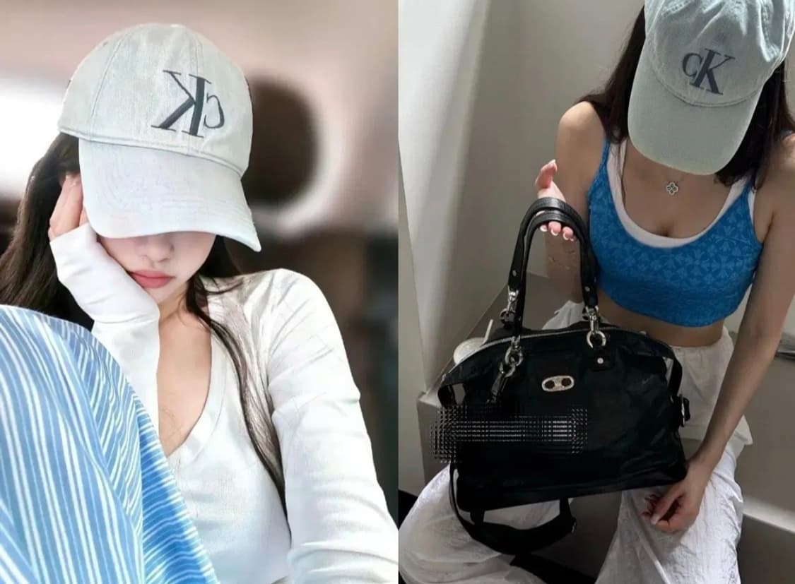 연청 라이트데님 CK 캘빈클라인 레터링 데님 볼캡 모자 상품이미지1