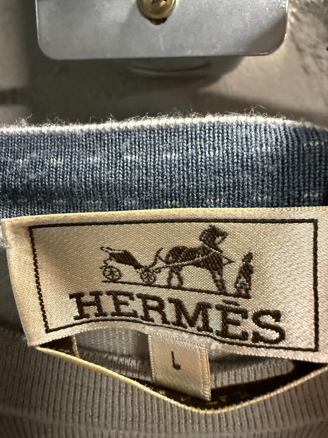 L 에르메스 HERMES 라나 울 니트 라이트블루 그레이 상품이미지6