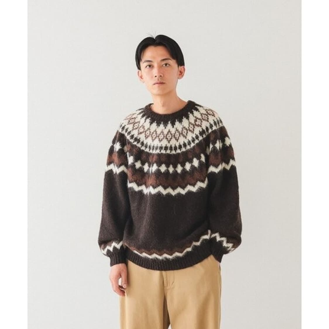 빔즈 BEAMS 노르딕 알파카 울 니트 PN7102 상품이미지2