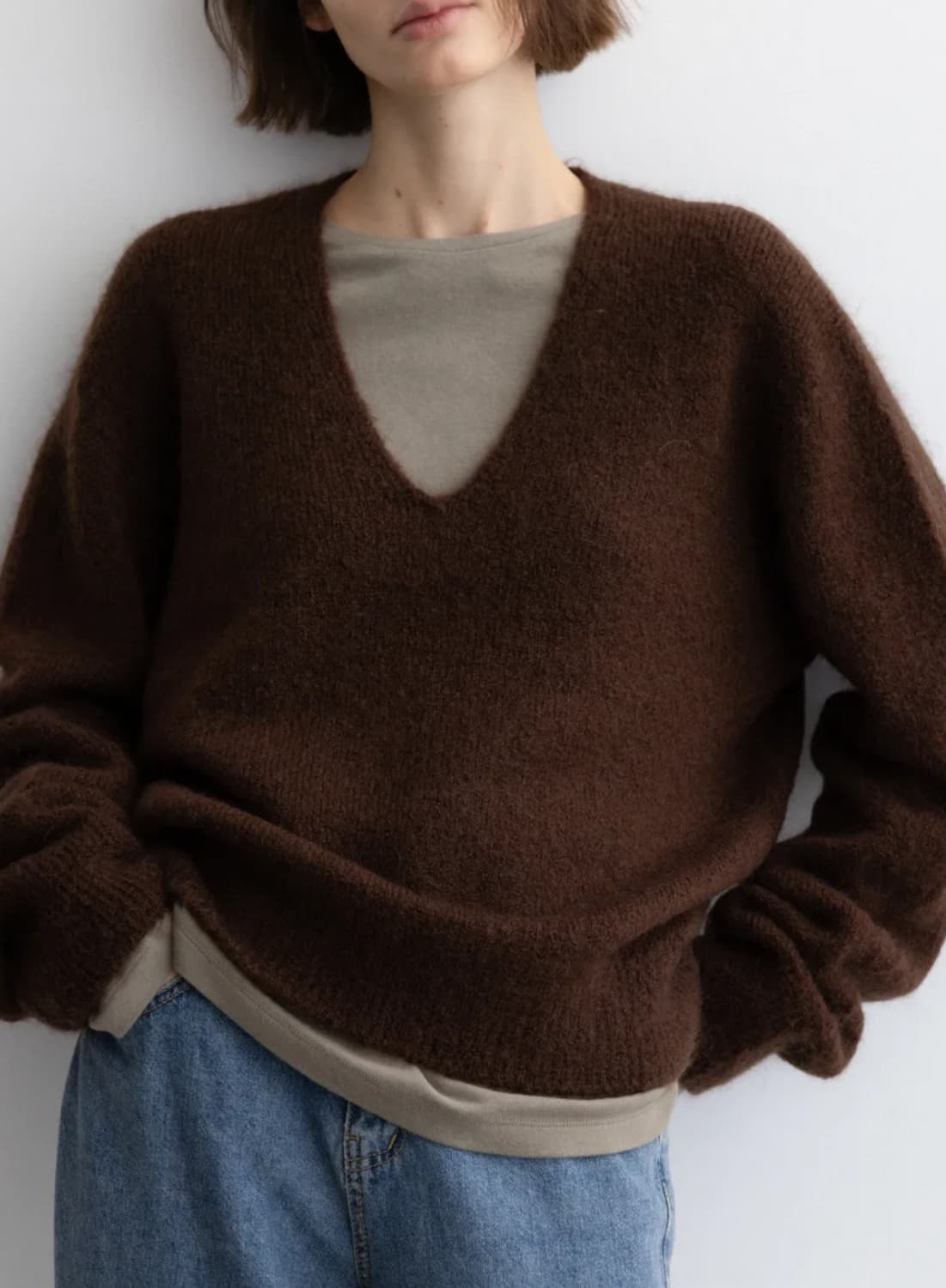모이아 모헤어 브이넥 상품이미지2