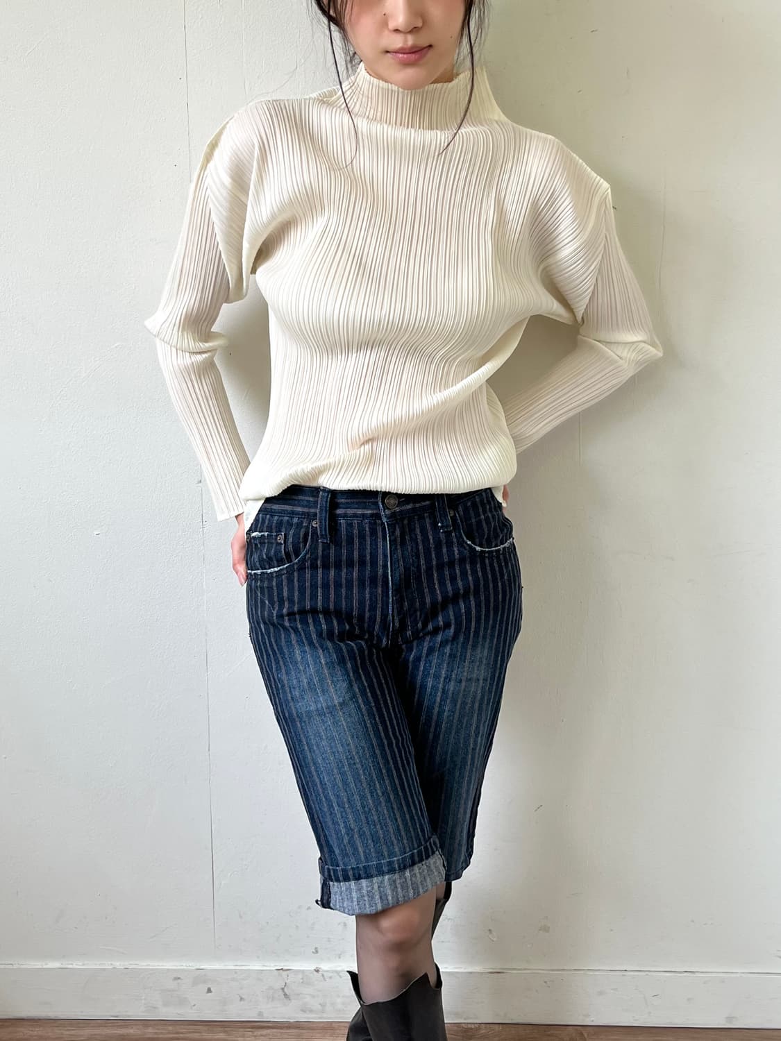 PLEATS PLEASE 아이보리 플리츠 탑 상품이미지6