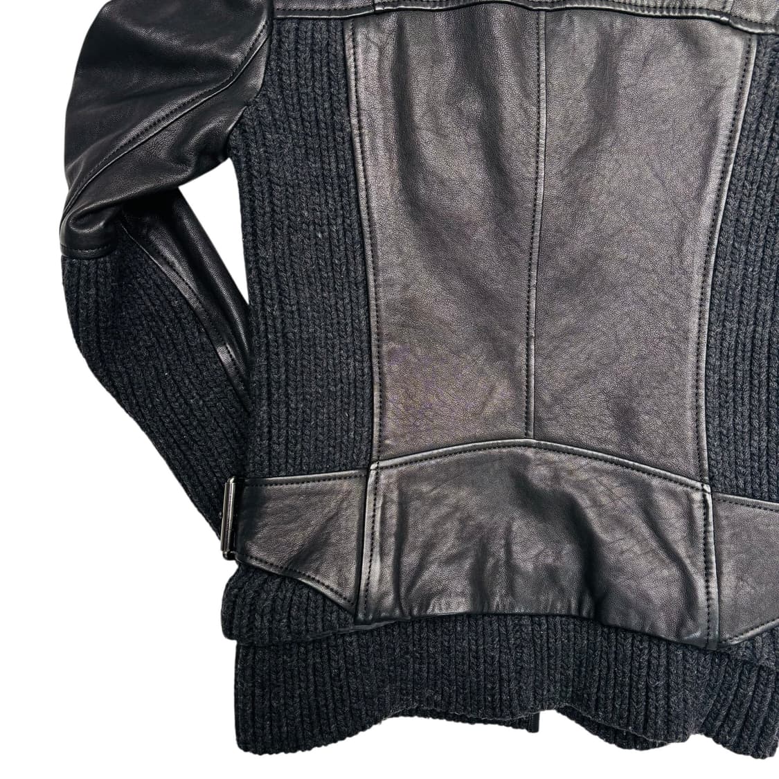 올세인츠 비대칭 램스킨 레더 라이더 자켓 S 상품이미지6