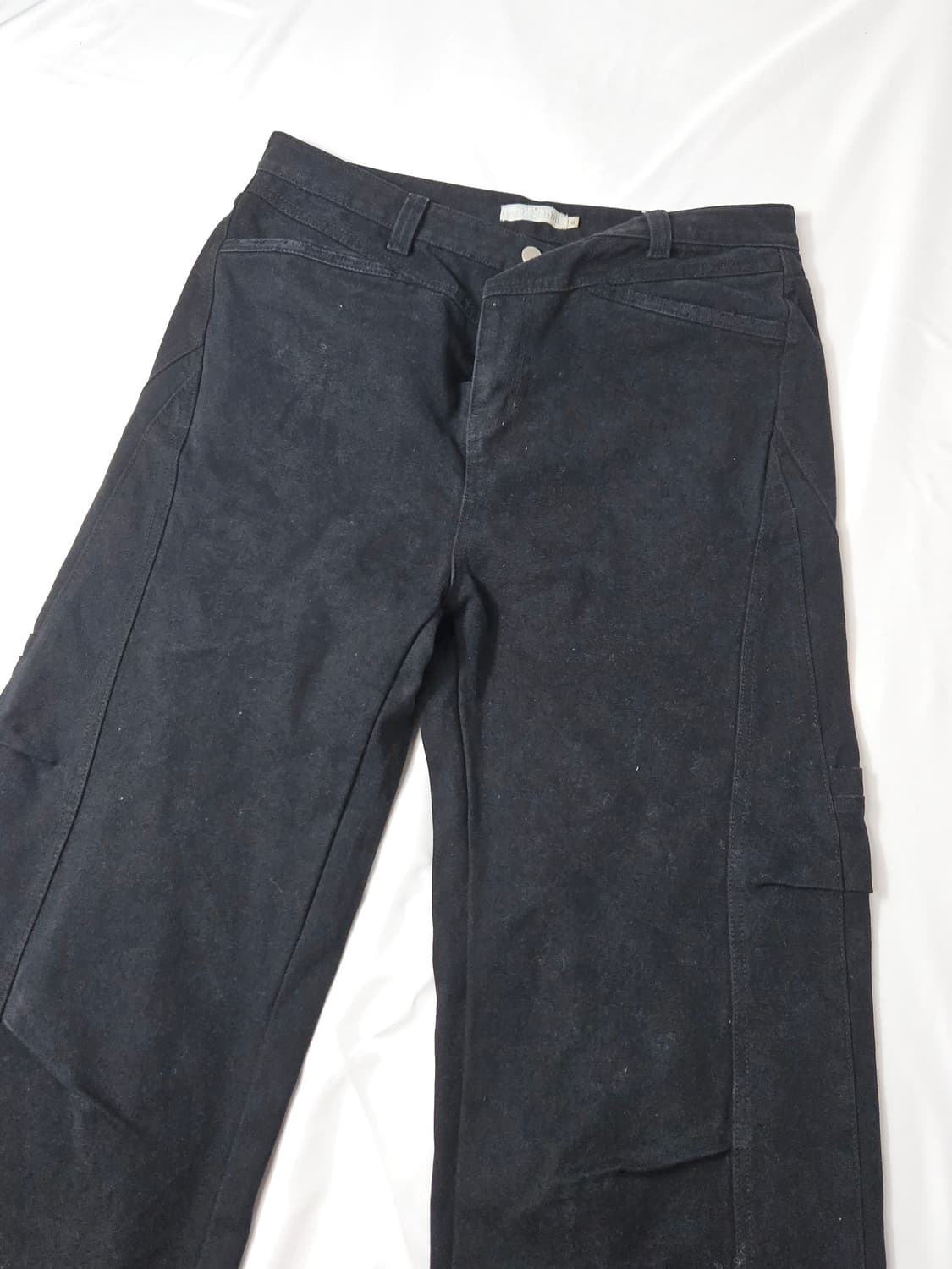 에버래핏 헤비 데님팬츠 와이드 배기 블랙진 XL 상품이미지2