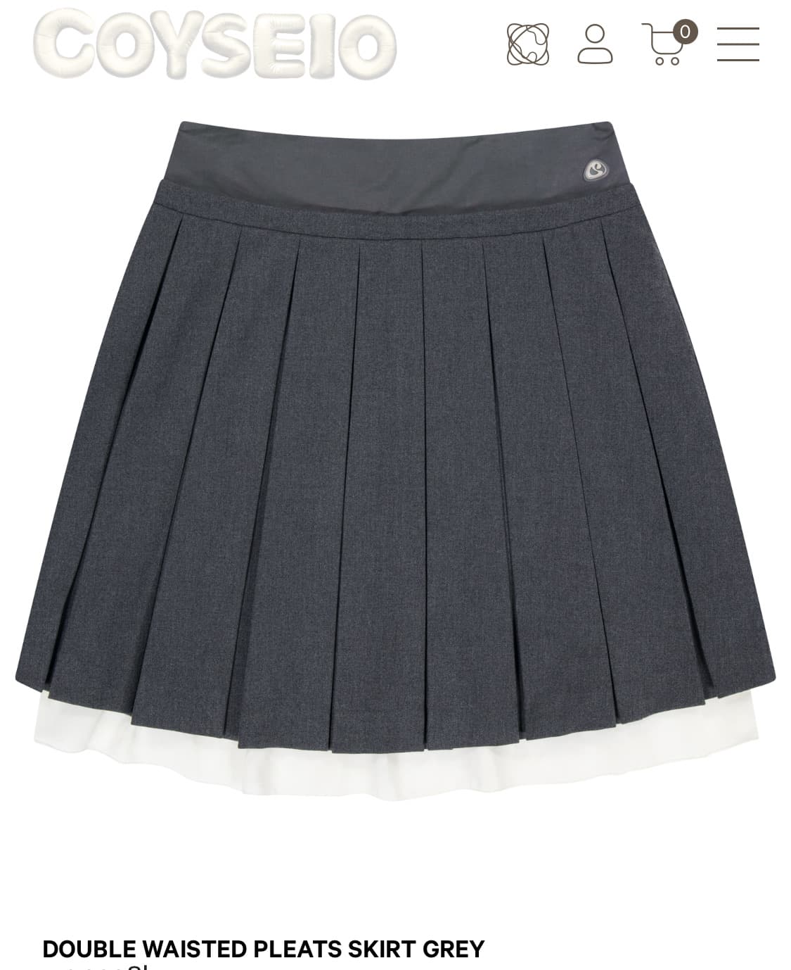 DOUBLE WAISTED PLEATS SKIRT GREY 상품이미지1