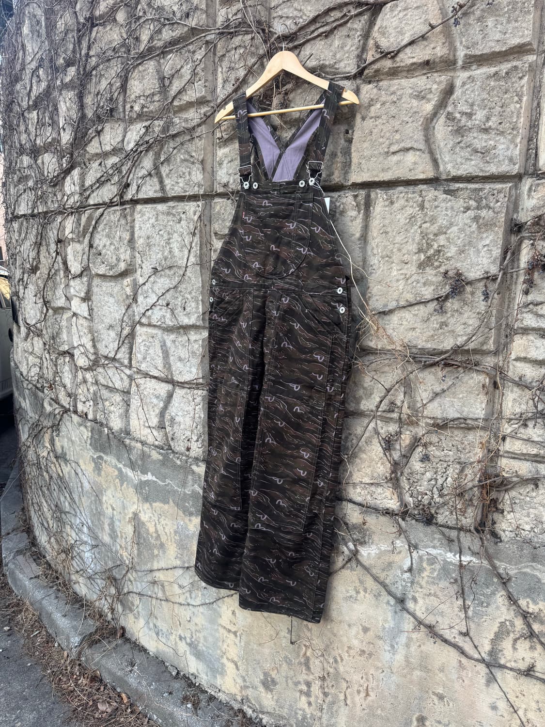 에비수 타이거카모 모노그램 가타카나탭 오버올 오버롤 멜빵 팬츠 바지 상품이미지3