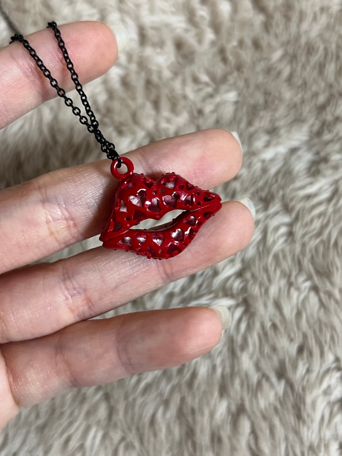 갸루 바비 y2k 입술 큐빅 빈티지 목걸이  상품이미지4