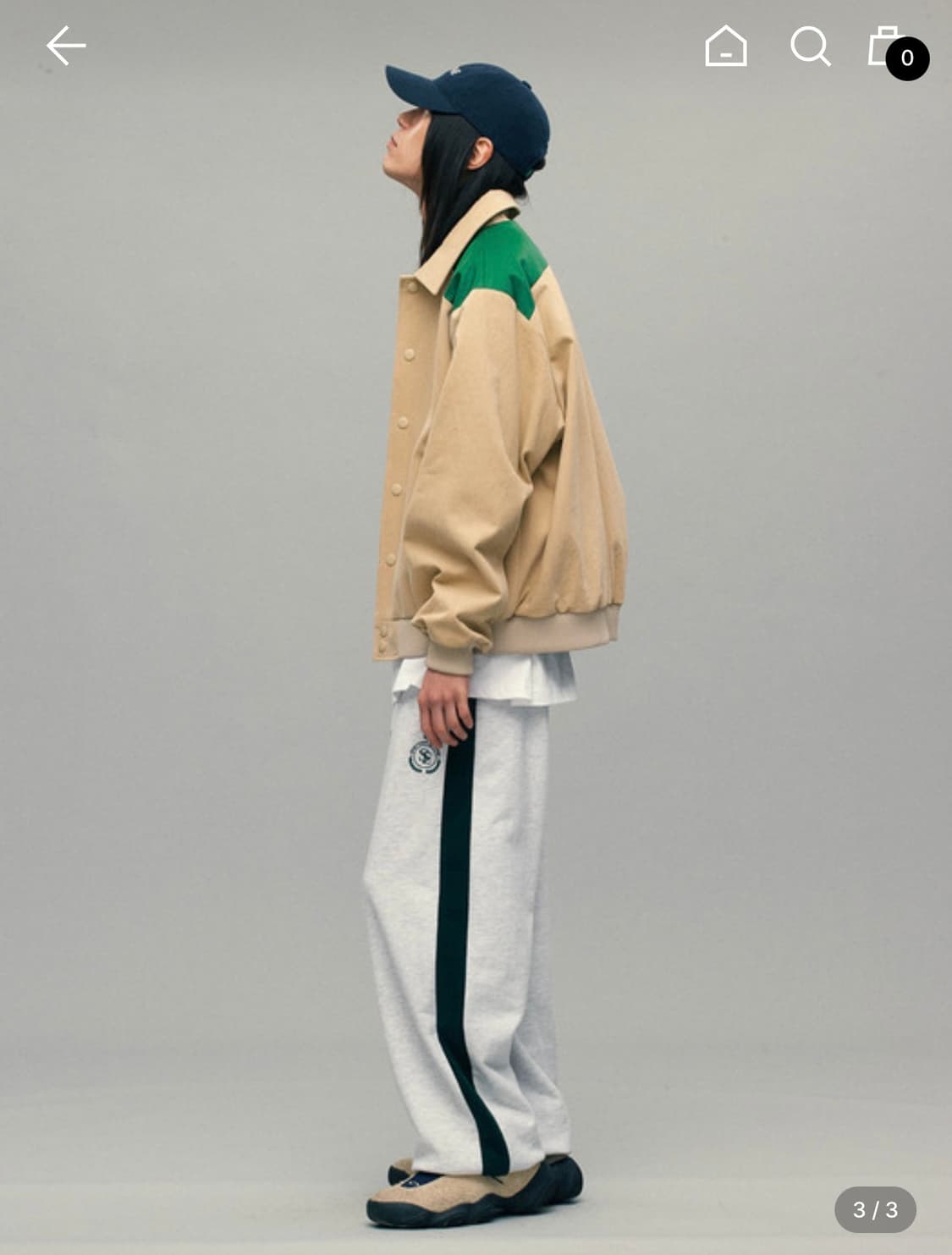 시엔느 Patch Varsity Jacket (Beige) 상품이미지2