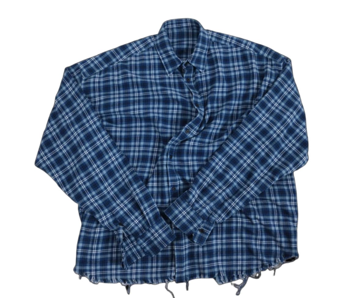 [1]논노드 플렉서블 스트링 체크 셔츠 클래식 블루 상품이미지1