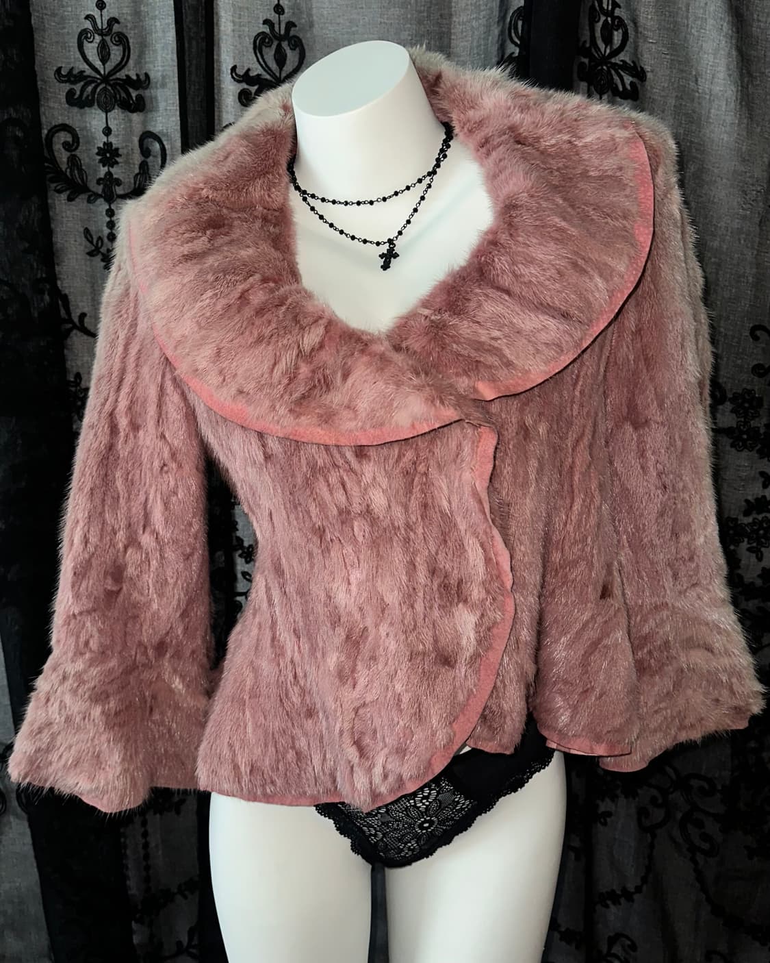 Pink mink fur jacket 상품이미지2