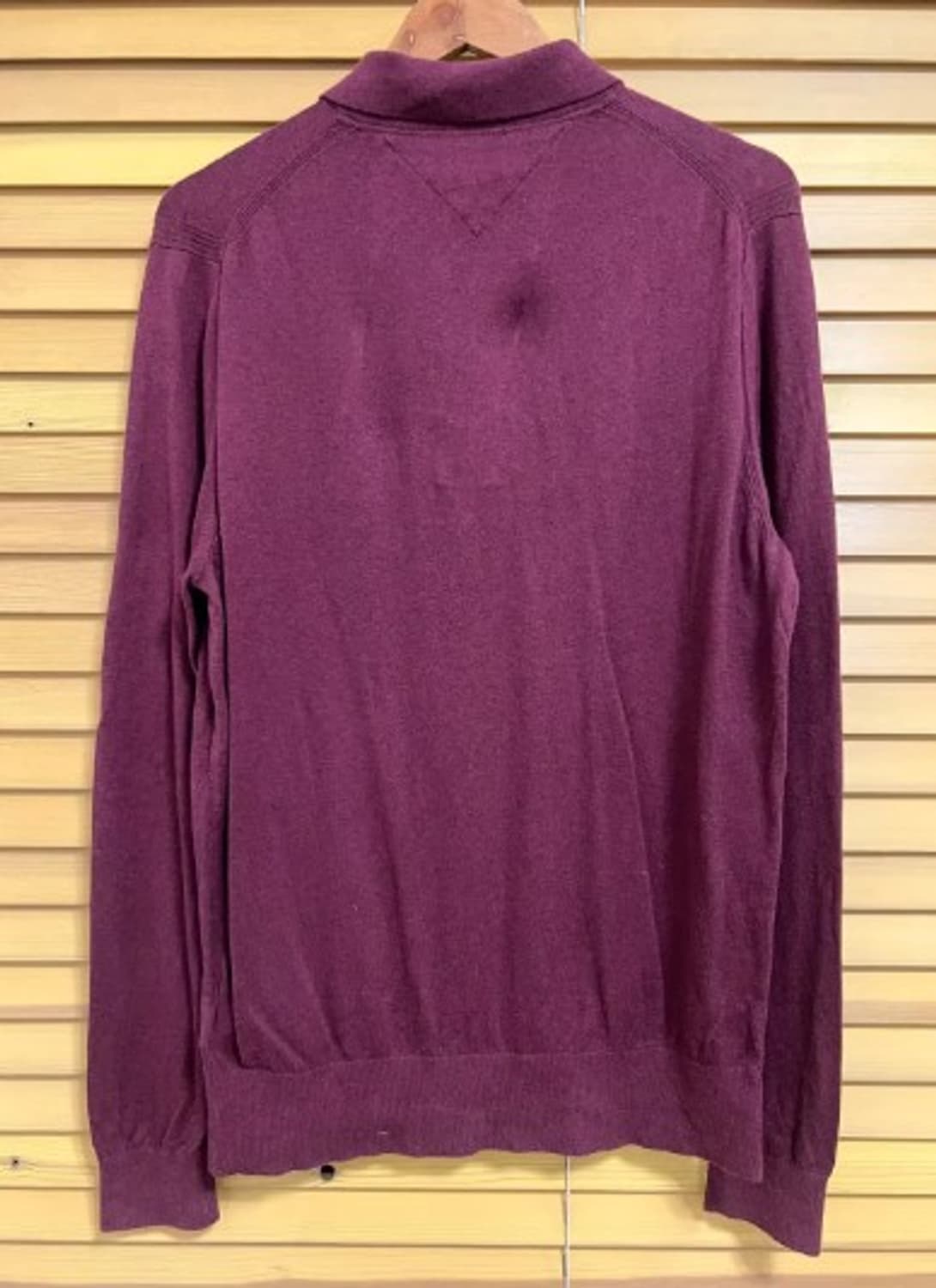 타미힐피거 남성 버건디 카라코튼니트티셔츠 L 상품이미지3