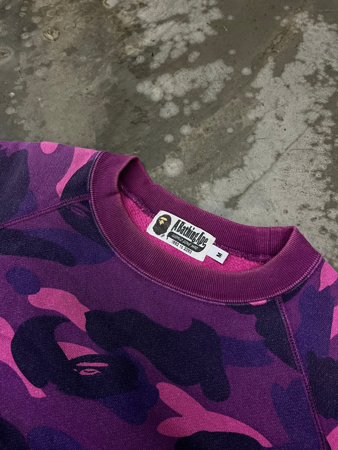 베이프 반팔맨투맨 퍼플카모 M 상품이미지3