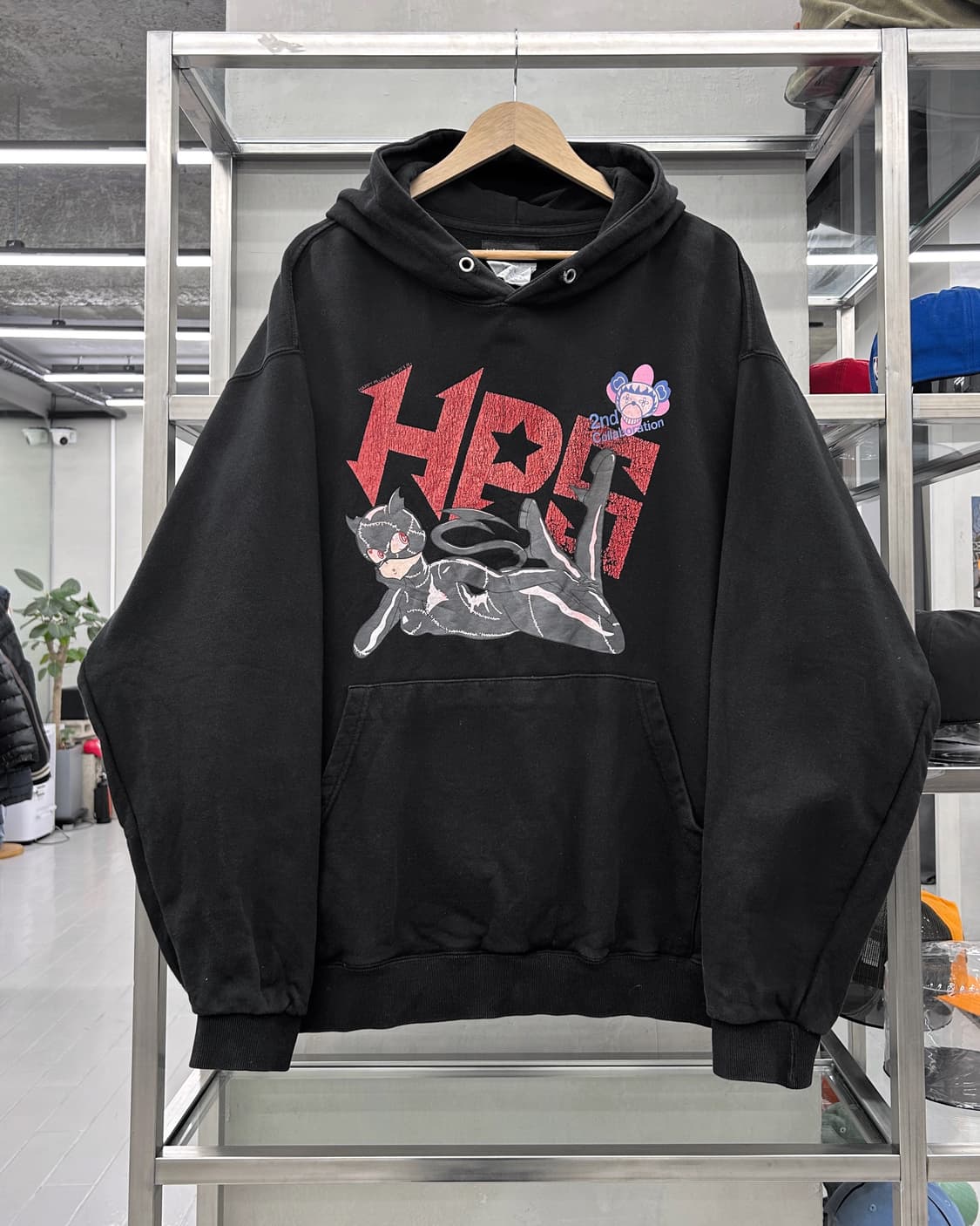 써저리 x HPS 캣 스웻 후디 블랙 상품이미지1