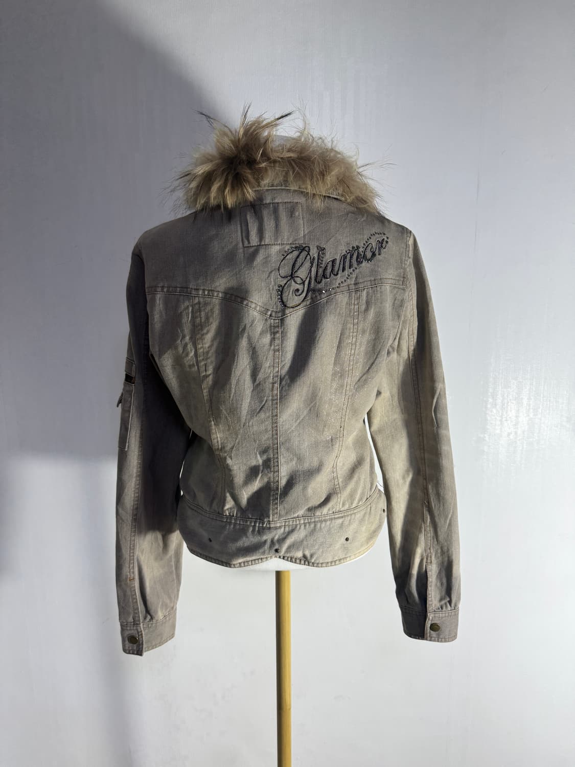 Clichy 머드 워싱 퍼 트리밍 트러커 자켓 y2k lgb goa  상품이미지3