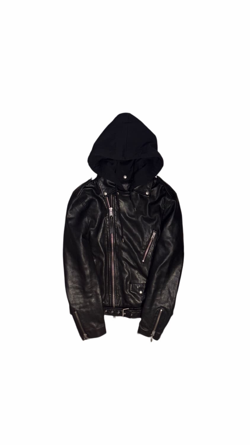 All Saints Hooded Leather Jacket 상품이미지1