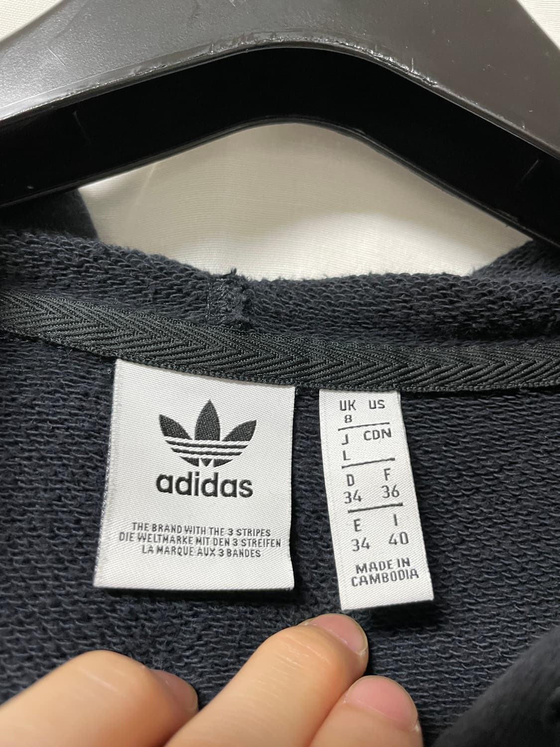 아디다스 여성 블랙핑크 로제 오버핏 크롭 후드티셔츠 상품이미지9