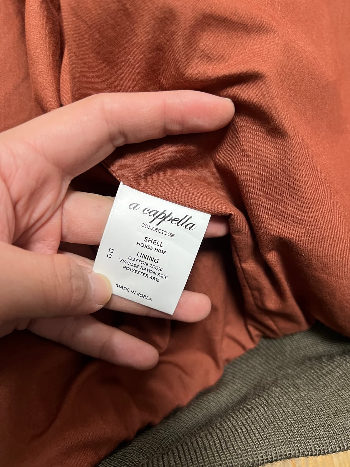 택포75) 아카펠라클로딩 A-2 자켓 46 홀스하이드 말가죽 a2 상품이미지8