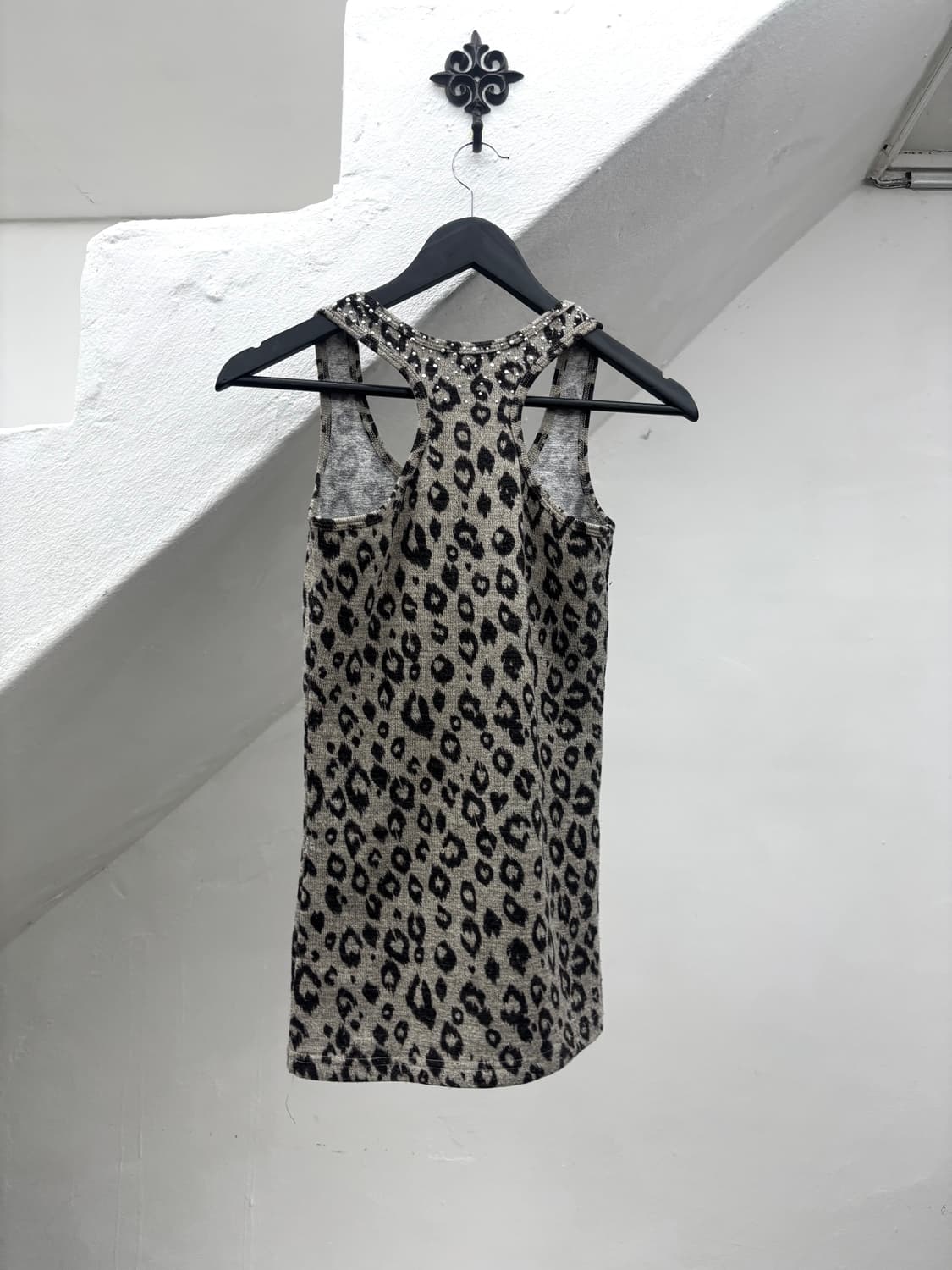 Stud detail leopard gal tank  상품이미지7