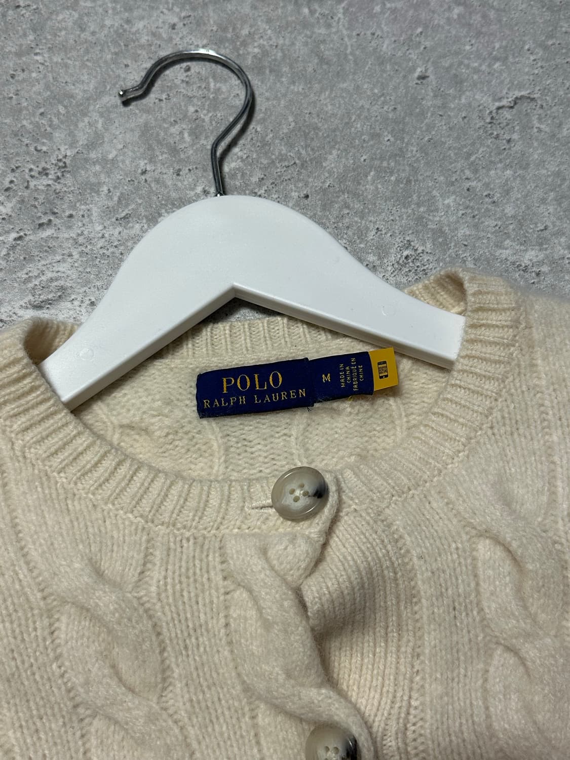 폴로 랄프로렌 울 캐시미어 꽈배기 니트 가디건 상품이미지5