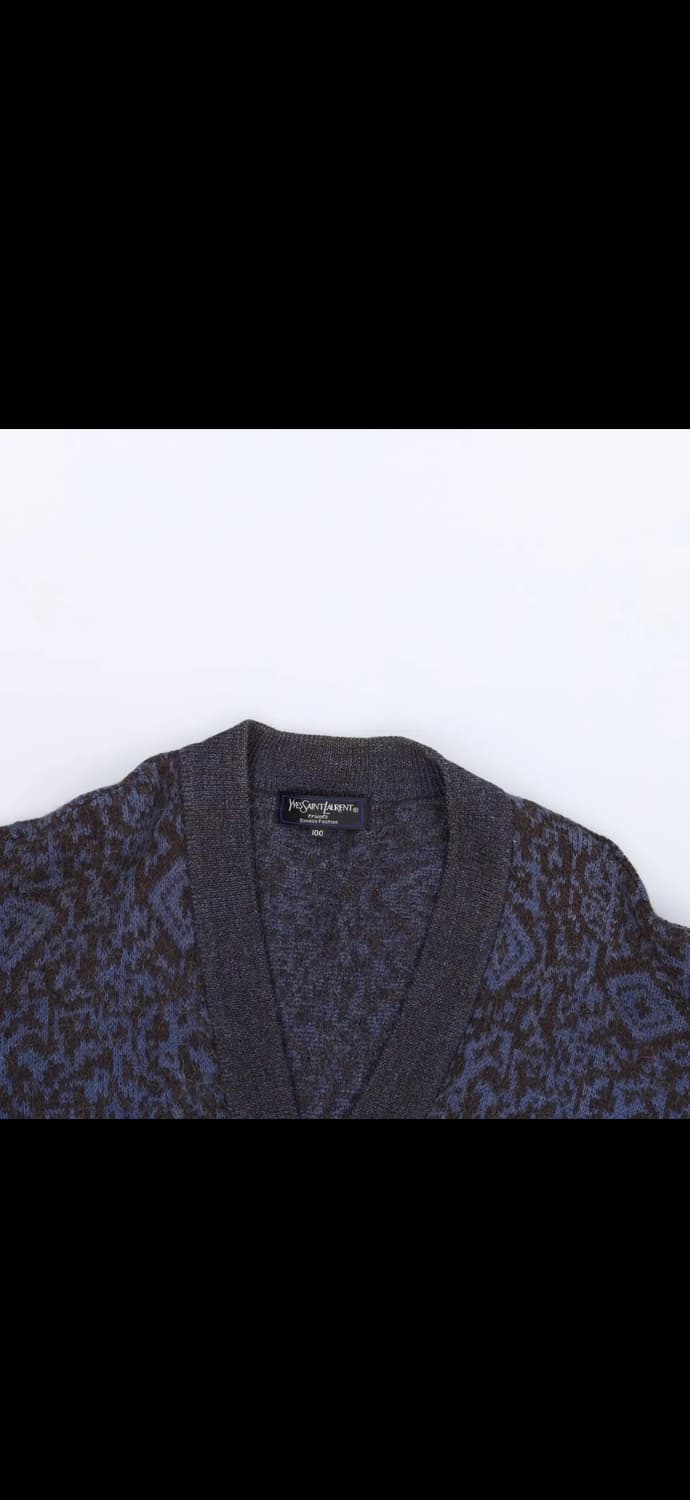 YSL 패턴 울 니트 브이넥 가디건 0108H1 상품이미지2